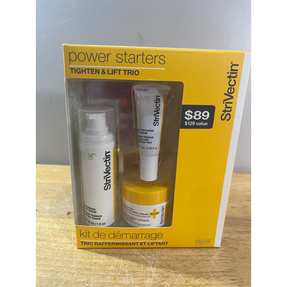 StriVectin Power Starters Tighten & Lift Trio Face Eye Neck Serum Cream Set NEW